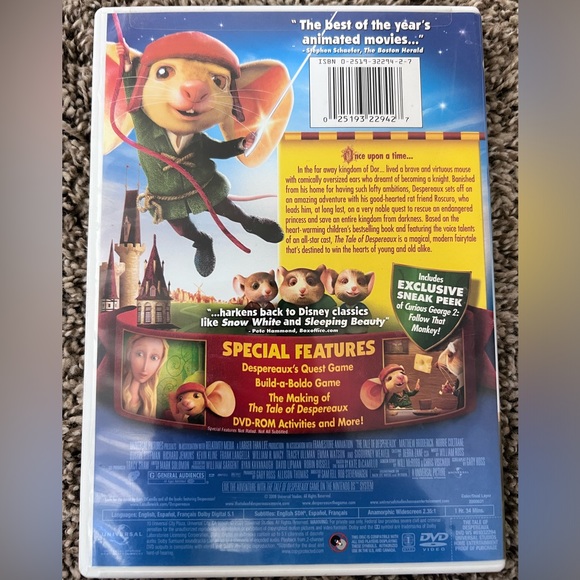 ❗️5/$10 - The Tale of Desperaux DVD - Picture 2 of 3